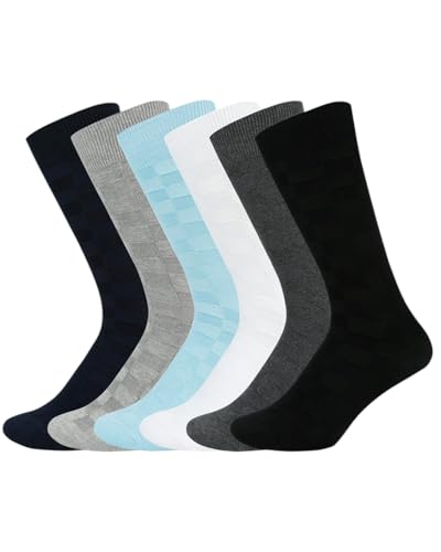 Balenzia Men's Cotton Crew Socks (Multicolor)- Pack of 6