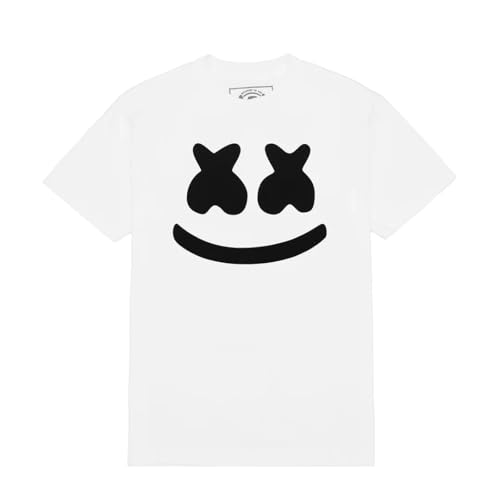 Marshmello - Adult Smile T-Shirt - Unisex 100% Preshrunk Cotton White