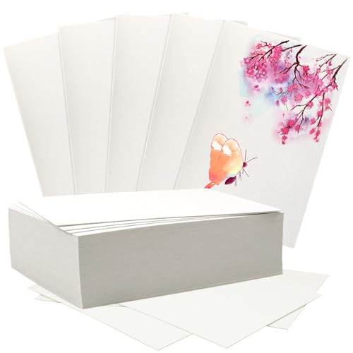 Fyess 120 Sheets 5x7 Inch Watercolor Paper Bulk, 140lb/300 GSM Cotton Cold Pres White Paper Cards for Kids Students Artists Drawing Painting