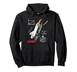 nasa space shuttle disegno a gesso worm logo felpa con cappuccio