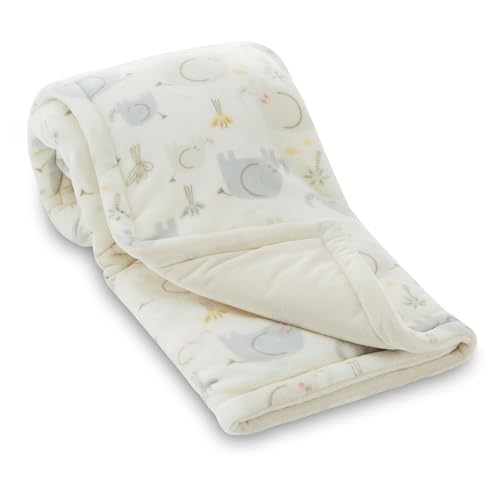 Image of 2-Ply Infant Blanket - Soft Fleece with Polyfill for Extra Fluffiness - Cozy and Warm Baby Blanket for Boys and Girls, 30x40 Inches - Dinosaur, Butterfly, Alphabet, Elephant, Bear Prints