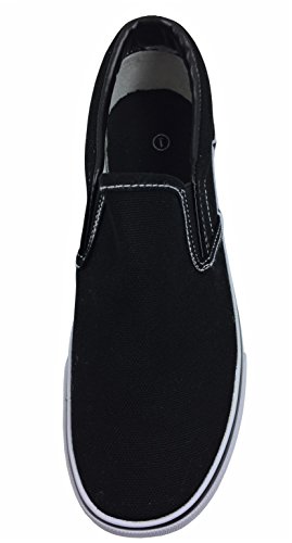 Kid's Classic Slip On Canvas Sneaker Tennis Shoes, 2926 Black White 3 US Little Kid3