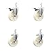 Swivel Square Stem Caster Set 4 w/5? x 1.25? White Nylon Wheel - 7/8? x 2? Square Stem with (3) 17/64? Diameter Mounting Holes- Includes 2 Total Lock Brakes-1200lbs. Cpty/Caster - Service Caster Brand