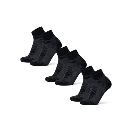 DANISH ENDURANCE Calcetines Senderismo Antiampollas, Calcetines Cortos, Hombre y Mujer, 3 Pack, Negro, 35-38