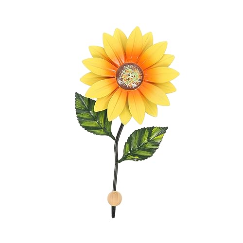 Happyyami Flower Shape Hanging Hook Decorative Iron Wall Ornament for Home Daisy Design Compact for Space Saving Year Nature Accents