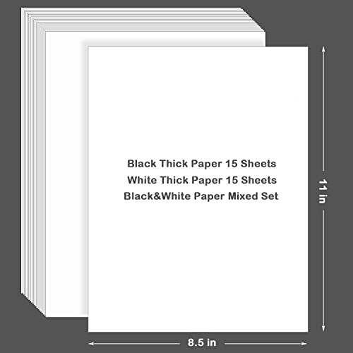 White Black Mixed Cardstock Paper, 30 Sheets Card Stock Thick Paper 92 Lb/250 Gsm Colored Paper. 8.5 X 11 Inch, Heavy Weight Cover Stock Craft For Arts Crafts Diy, Invitations, Card Making, Printing #TOP1