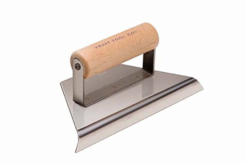 Kraft Tool CF156 1/2-Inch Radius Stainless Steel Tapered Hand Edger 8-Inch to 3 x 4-Inch with Wood Handle