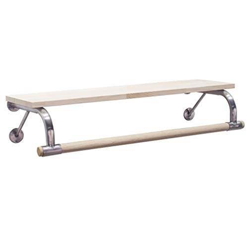 FKhanger Wooden Wall Clothes Hanging Rail,Commercial Garment Rack with Wood Shelf,Chrome Clothing Display Rack for Clothing Retail,Home (Size : 80Γβ28Γβ20cm) FKhanger Wooden Wall Clothes Hanging Rail,Commercial Garment Rack with Wood Shelf,Chrome Clothing Display Rack for Clothing Retail,Home (Size : 80Γβ28Γβ20cm)