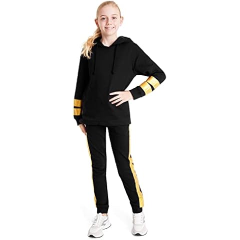 CityComfort Girls Tracksuit Set, 2 Piece Hoodie and Joggers Cover
