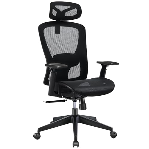 Aminiture Silla De Oficina Ergonómica, Silla De Escritorio Con Reposacabezas Ajustable, Apoyabrazos, Soporte Lumbar, Silla Giratoria Con Función De Balanceo, Cuida La Espalda, Soporta Hasta 150 Kg Aminiture Silla De Oficina Ergonómica, Silla De Escritorio Con Reposacabezas Ajustable, Apoyabrazos, Soporte Lumbar, Silla Giratoria Con Función De Balanceo, Cuida La Espalda, Soporta Hasta 150 Kg