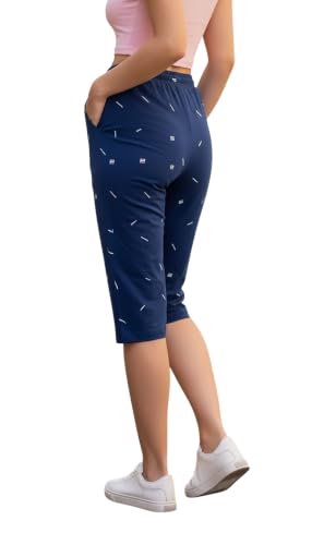 Image of FEEL TRACK Women Cotton Regular Fit Printed Capri (Pack of 1)