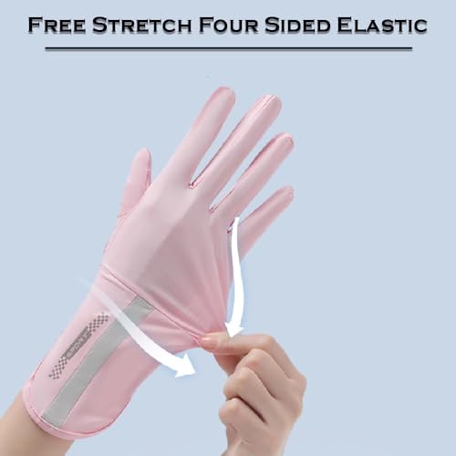 Image of 2 PCS Hand Gloves for UV Sun Protection, Breathable Sunscreen Driving Glove Cooling Arm Full Finger Ice Silk Non-Slip Touch Screen Anti Uv Gloves Mitt, Car Driving Long Glove Arm