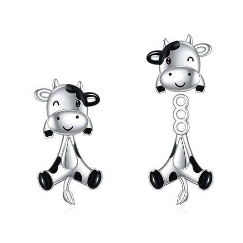 Kuh Ohrstecker für Damen 925 Sterling Silber Kuh Ohrringe für Mädchen Kuh Schmuck Geschenke für Kuh Liebhaber Geburtstag Hypoallergen(Kuh)