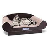 Socostar Cat Couch Bed Pad – Cardboard Cat Scratcher – Foldable Cat Sofa for Indoor Cats – Premium Cat Furniture with Catnip – Wear Resistant and Durable Cat Scratching Board