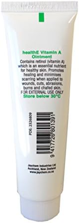 healthE - Vitamin A Ointment (Retinol Palmitate) - Suitable for Healing of Wounds, Cuts, Abrasions, Burns and Chafed Skin (50g tube)