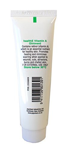 healthE - Vitamin A Ointment (Retinol Palmitate) - Suitable for Healing of Wounds, Cuts, Abrasions, Burns and Chafed Skin (50g tube)