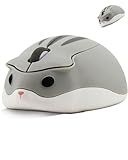 Wireless Mouse Cute Hamster Shape Silent Click Portable Compact Optical 1200DPI USB Cordless Mice for PC Laptop Computer Notebook MacBook Kids Girl Boy Men Women Adults School Office Work Gift (Gray)