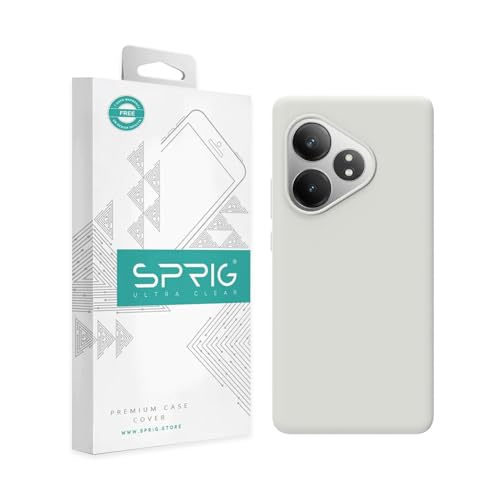 Image of SPRIG Compatible with Realme GT 6T 5G Premium SilkTone (Liquid Silicone) Back Cover Drop Tested Shock Proof Mobile Case for Men, Women, Boys and Girls with Camera Protection (Light Grey)