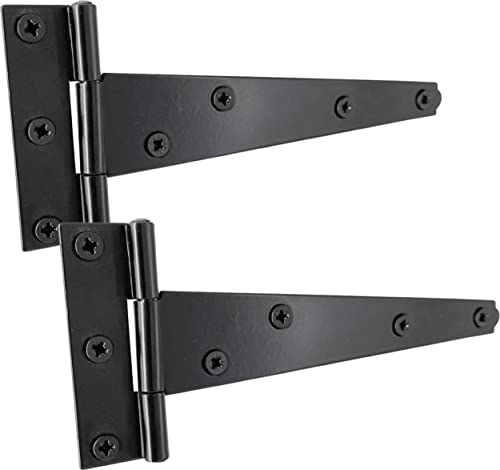 IRONTITE® Black T Hinge 150mm (6”), Weather-Resistant Gate Hinges for Wooden Gates or Garden Sheds, 150mm (6") - Image 2