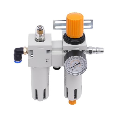 145PSI Air Pressor Oil Water Separator Regulator Tire Changer Air Pressor Air Filter Pressure Regulator Kit Air Tool Compressor Filter with Gauge and Lubricator Cup