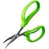 Garden Scissors, 6in Pruning Shears Snips Non-stick Coated Sharp Steel Blades - Gardening Tools Garden Shears for Plants Herb Flowers in Grow Tent and Hydroponics, Curved Blade