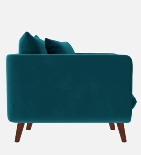 Image of Rejol Velvet 1-Seater Sofa Luxurious Comfort for Living Rooms and Offices (Teal Blue, Armchair)