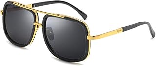 Eyerno Retro Aviator Sunglasses For Men Women Vintage Square Designer Sun Glasses(Black)