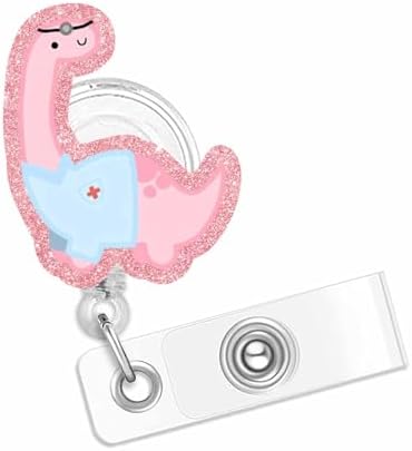 Cute Pink Cowboy Cat Badge Reel – Retractable ID Holder For Nurses, Doctors, Students & Office Workers