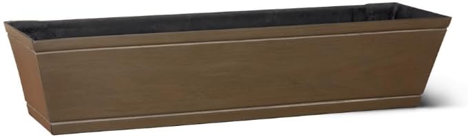 48" Modern Farmhouse Fiberglass Window Box, Reclaimed Dark Hickory