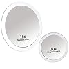 20X & 15X Vergrootspiegel Spiegel Make Up Mirror Combo Set met 3 Stick On Zuignappen voor make-up en pincet Wenkbrauwen…