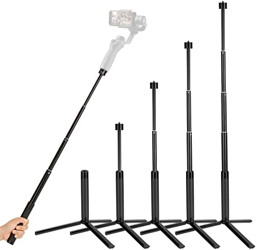 29inch Extension Selfie Tripod Mount Kit for DJI Moza ZHIYUN Smartphone Gimbal Stabilizer for iPhone 14 13 12 Pro Max, Extendable Selfie Stick Foldable Pole Photography Setup