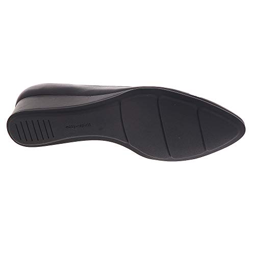 Abelle Black Leather Easy Spirit Wedge Pumps3
