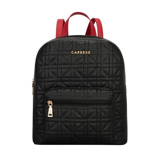 Image of Caprese Aimee Medium Quilted Faux Leather Fashion Backpack for Women | Stylish & Functional Daypack with Adjustable Straps & Detachable Charm| Front Pocket | Perfect for College, Travel & Daily Use