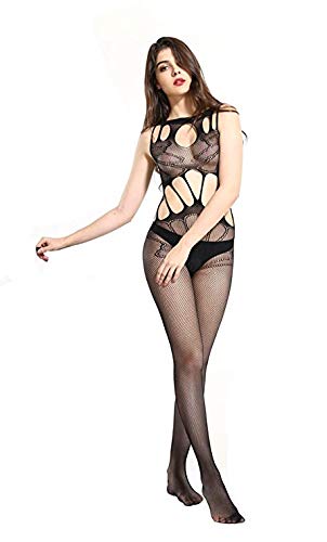 VeluceFree Size Women's Polyimide And Elastane Full Body Stocking (Black, color)