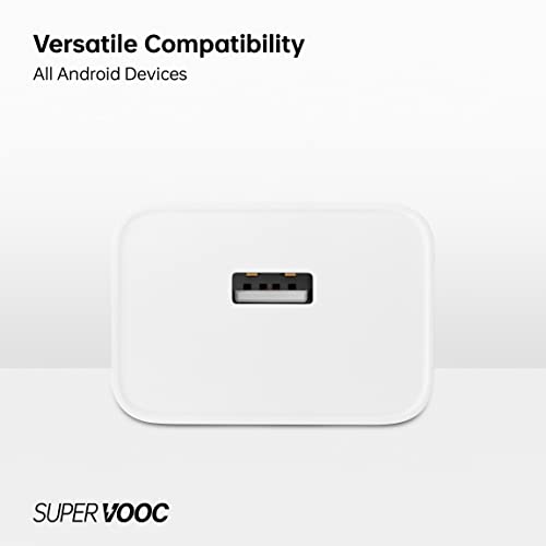 Image of OPPO Original (6 Months Offical Warranty) SUPERVOOC 33W Single Port USB Fast Charger, BIS Certified, Wall Charger Adapter, Universal Compatibility (Cable Not Included, White)