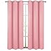 Diraysid Pink Grommet Blackout Curtains for Bedroom Thermal Insulated Room Darkening Curtains Drapes, 42 x 84, 2 Panels