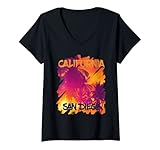 Photo Gallery donna san diego surfing palme california vacation ocean maglietta con collo a v Photo Gallery donna san diego surfing palme california vacation ocean maglietta con collo a v