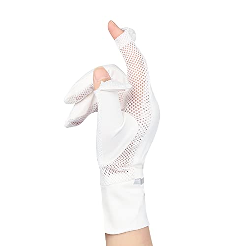 Luvas de verão para dirigir masculinas com proteção anti-UV, protetor solar, tela sensível ao toque,
