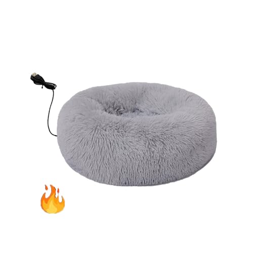 Msioytog Wintergebrauch, USB Heizung, Haustierbett für Hunde und Katzen, bietet warmen Komfort, weiches Plüsch Anti Rutsch Kissen für Winterbetten bei kaltem Wetter