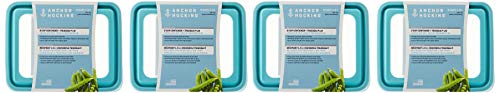 Anchor Hocking Trueseal Glass Food Storage Containers With Mineral Blue Airtight Lids, 6 Cup Capacity (48 Oz), Rectangle, Pack Of 4 #TOP5