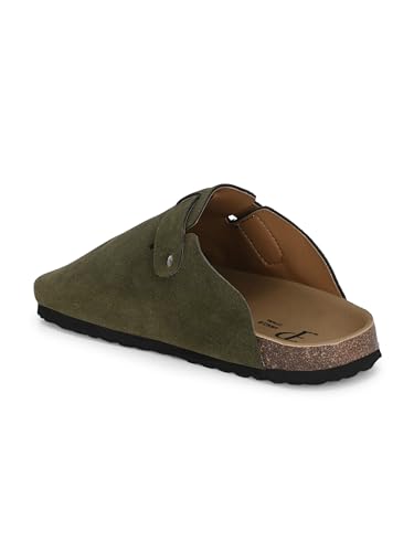 Image of EL PASO Men Olive Faux Leather Casual Slip On Sandals EPSJ1661 P
