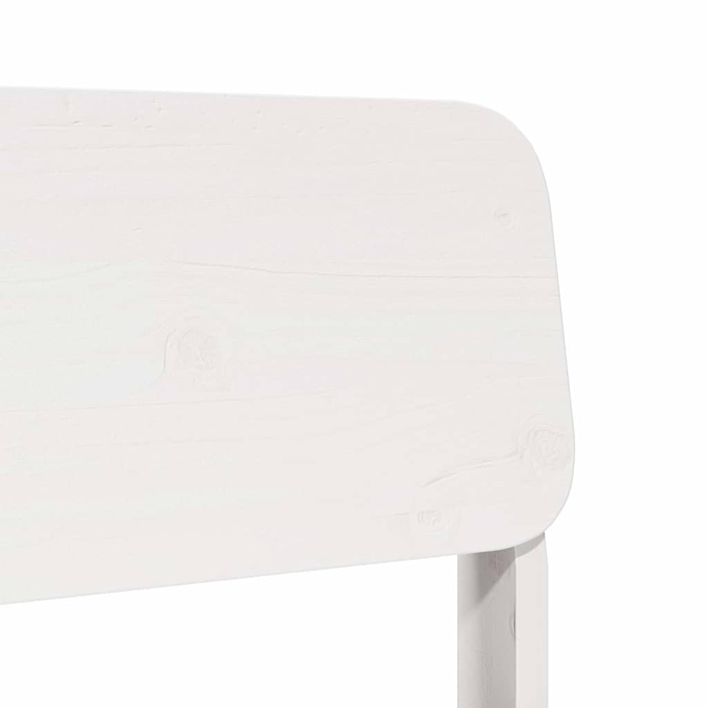 2er Set Gartenstühle Weiss 60x52,5x72 Kiefer Massivholz Modernes Design Robust und Langlebig platzsparend für Balkon Terrasse und Camping