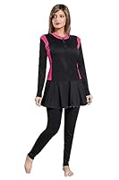 ZIUM Products Full Body Ladies Swimsuit Padded (5XL, Black_Pink)