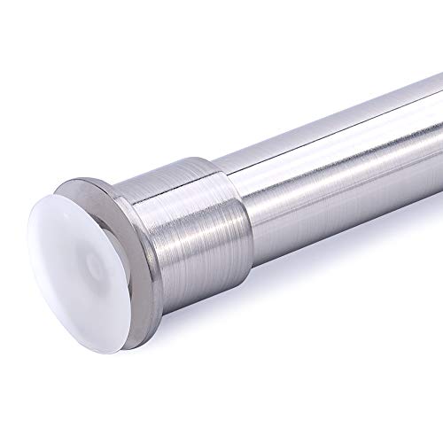 Image of NICETOWN Outdoor Strong Tension Curtain Rod for Patio, Long Curtain Rod, Pergola, Extra Long Room Divider Curtain Rod, Use in Bathroom, Kitchen, Home, Never Collapse, No Drilling, Nickel, 80 inch - 120 inch