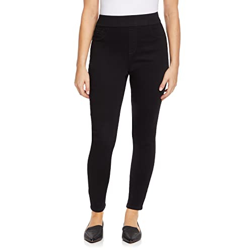 Jegging pull on Nine West One Step Ready en color negro intenso con cintura elastica adaptativa