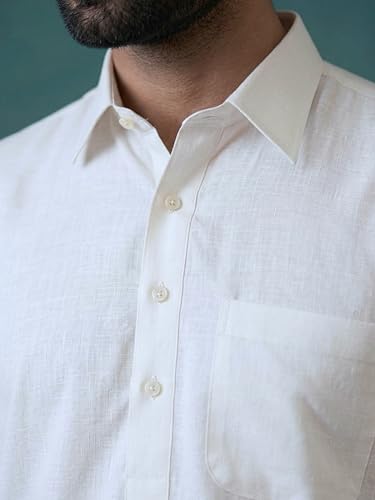 Image of SOJANYA (Since 1958 Men's Soft & Comfortable Cotton Blend Solid Pathani Set-Perfect for Eid & Holi Celebrations