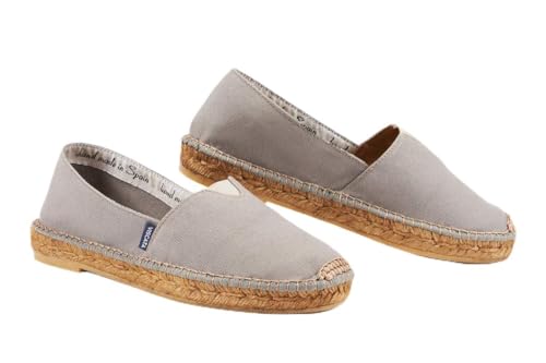 VISCATA Barceloneta Espadrille Canvas Women's Flat Slip On Shoes Handmade in Spain Fashionable Organic Cotton Canvas Lightweight Material with 100% Natural Jute Midsole for All Casual Occasions