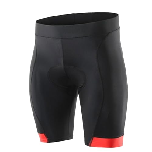 Generisch Radsport-Kompressionsshorts Herren Schwarz-Rot Gepolstert