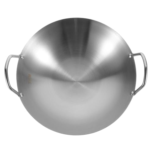 Wok de acero inoxidable Wakauto con doble asa y fondo redondo miniatura 1