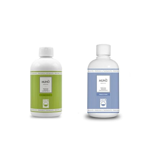 Paquete de dos ambientadores concentrados para la colada, perfume intenso y duradero, 400 ml – Fitness Power + Fresco puro, total 800 ml, frescura larga duración
